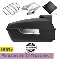 Advanblack Blackened Cayenne Chopped Tour Pack Pak Luggage For 1997+ Harley
