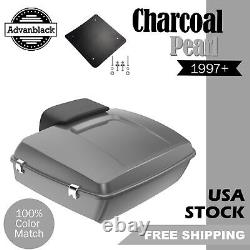 Advanblack Charcoal Pearl Rushmore Chopped Tour Pack Pak For 97+ Harley/Softail