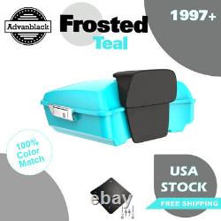 Advanblack FROSTED TEAL Rushmore Chopped Tour Pack Pak Fits 97+ Harley/Softail