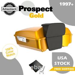 Advanblack PROSPECT GOLD Rushmore Chopped Tour Pack Pak Fits 97+ Harley/Softail
