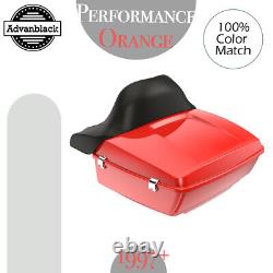 Advanblack Performance Orange King Tour Pack Pak Luggage For Harley Touring 97+