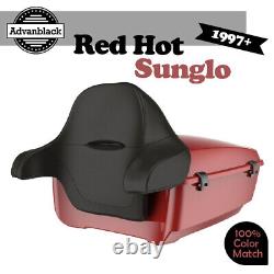 Advanblack Red Hot Sunglo Rushmore King Tour Pack Pak For Harley/Softail 1997+