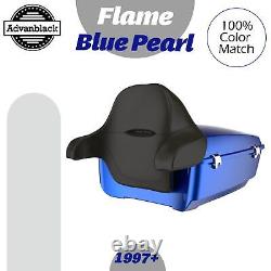 Advanblack Rushmore King Tour Pak Pack FLAME BLUE PEARL Fits 97+ Harley/Softail