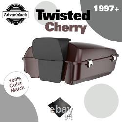 Advanblack TWISTED CHERRY Rushmore Chopped Tour Pack Pak Fits 97+ Harley/Softail