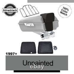 Advanblack Unpainted Chopped Tour Pack Pak Trunk Luggage For Harley Touring 97+