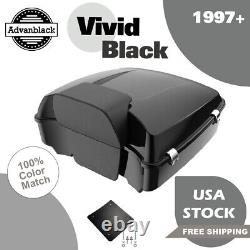 Advanblack Vivid Black Rushmore Chopped Tour Pack Pak Fits 97+ Harley/Softail