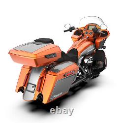 Amber Whiskey & Charcoal Pearl 2-Tone Chopped Tour Pack Pak For Harley 97+