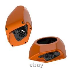 Baja Orange 6.5 inches Speaker Pods Fits Harley & Advanblack King Tour Pack Pak