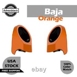 Baja Orange 6.5 inches Speaker Pods Fits Harley King Tour Pack Pak Pack
