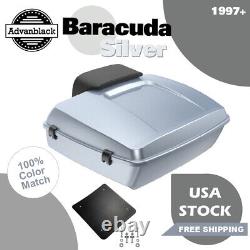 Barracuda Silver Chopped Tour Pack Pak Fits 1997+ Harley Street Road King Glide