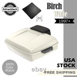 Birch White Chopped Tour Pak Pack Luggage Fits 97+ Harley Street Road Electra