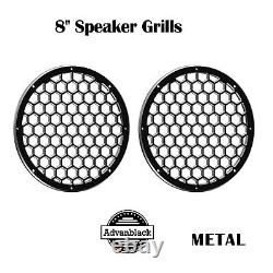 Black CNC Aluminum HEX 8 inch Metal Speaker Grills For Harley Tour Pack Pak