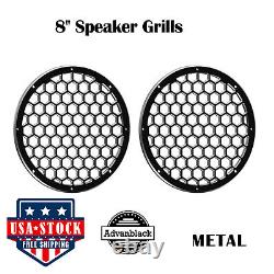 Black CNC Aluminum HEX 8 inch Metal Speaker Grills For Harley Tour Pack Pak