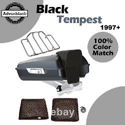 Black Tempest Razor Tour Pack Pak Trunk Fits Harley FLHR FLHXS FLTRX 97+