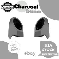 Charcoal Denim King Tour Pack Pak Rear 6.5 Speaker Pods For Advanblack & Harley