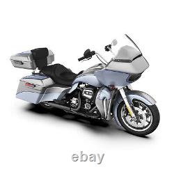 Charcoal Pearl/Brilliant Silver 2-Tone Chopped Tour Pak Pack For Harley Touring