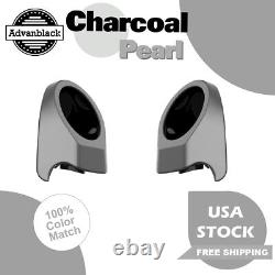 Charcoal Pearl King Tour Pack Pak Rear 6.5 Speaker Pods For Advanblack & Harley