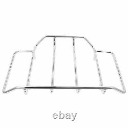 Chromed Tour Pak Pack Luggage Top Rack Fits For Harley Touring Road Street Glide