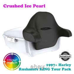 Crushed ICE Pearl King Tour Pack Pak For 97+ Harley Touring FLHX FLHTK FLTRX