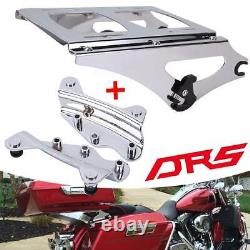 Detachable 2-Up Tour Pack Pak Mounting Rack with docking hardware For Harley 09-13