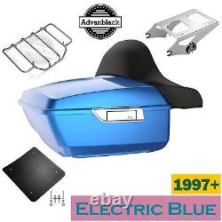 Electric Blue King Tour Pak Pack For 1997+ Harley Street Road King Electra Glide
