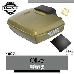 Fits 97+ Harley/Softail Advanblack OLIVE GOLD Rushmore Chopped Tour Pack Pak