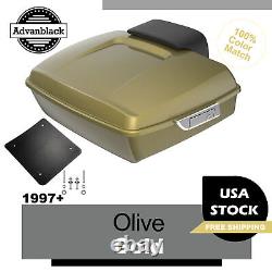 Fits 97+ Harley/Softail Advanblack OLIVE GOLD Rushmore Chopped Tour Pack Pak
