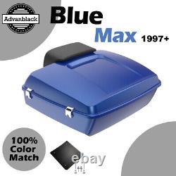 Fits 97+ Harley/Softail Advanblack Rushmore Chopped Tour Pack Pak BLUE MAX