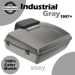 Fits 97+ Harley Touring/Softail INDUSTRIAL GRAY Rushmore Chopped Tour Pack Pak