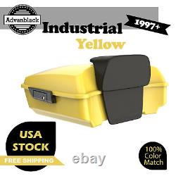 Fits 97+ Harley Touring/Softail Rushmore Chopped Tour Pack Pak INDUSTRIAL YELLOW