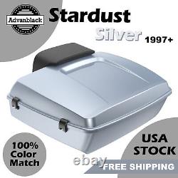 Fits 97+ Harley Touring/Softail STARDUST SILVER Rushmore Chopped Tour Pack Pak
