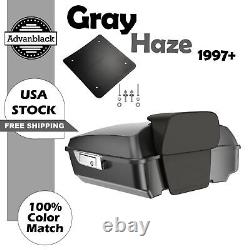 GRAY HAZE Fits 97+ Harley/Softail Advanblack Rushmore Chopped Tour Pack Pak