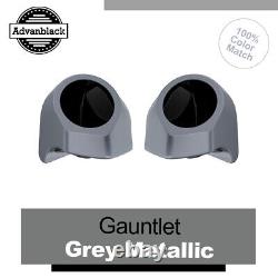 Gauntlet Gray Metallic 6.5 inches Speaker Pods Fits Harley King Tour Pack Pak