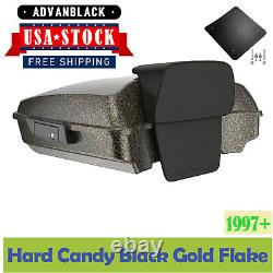 Hard Candy Black Gold Flake Razor Tour Pak Pack For 97+ Harley Touring /Softail