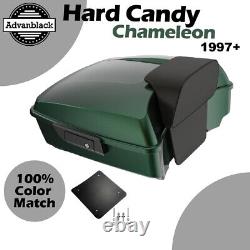 Hard Candy Chameleon Chopped Tour Pack Pak Trunk Luggage Fits for Harley 1997+
