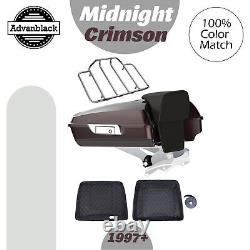 Midnight Crimson Razor Tour Pack Pak Luggage For Harley Street Road Glide 97+
