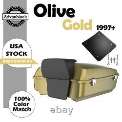 OLIVE GOLD Fits 97+ Harley/Softail Advanblack Rushmore Chopped Tour Pack Pak