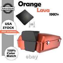 Orange Lava Chopped Tour Pak Pack Trunk Luggage Fits Harley Touring 1997+