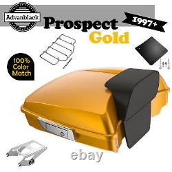 Prospect Gold Razor Tour Pack Pak Trunk Luggage For Harley Touring 1997+