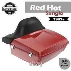 Red Hot Sunglo Rushmore King Tour Pack Pak Luggage Trunk For 97+ Harley/Softail