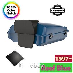 Reef Blue Razor Tour Pack Pak Trunk Luggage Top Box Fits Harley Touring 1997+