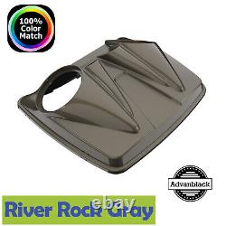 River Rock Gray Dual 8'' Speaker Lid For Harley Touring Rushmore Tour Pack Pak