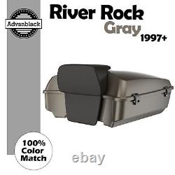 River Rock Gray Rushmore Chopped Tour Pak Pack For 97+ Harley Touring/Softail