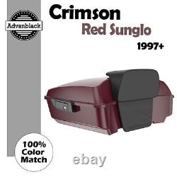 Rushmore Chopped Tour Pack Pak CRIMSON RED SUNGLO Fit 97+ Harley Touring/Softail
