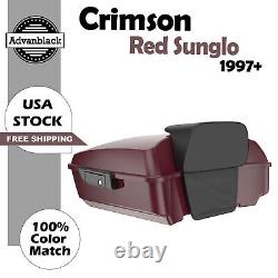 Rushmore Chopped Tour Pack Pak CRIMSON RED SUNGLO Fit 97+ Harley Touring/Softail
