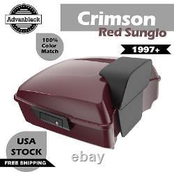 Rushmore Chopped Tour Pack Pak CRIMSON RED SUNGLO Fit Harley Touring/Softail 97+