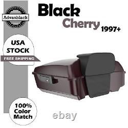Rushmore Chopped Tour Pack Pak Pad BLACK CHERRY Fits 97+ Harley Touring/Softail