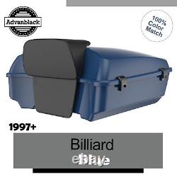 Rushmore Chopped Tour Pack Pak Pad Fits 97+ Harley Touring/Softail BILLIARD BLUE