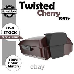 Rushmore Chopped Tour Pack Pak Pad TWISTED CHERRY Fit 97+ Harley Touring/Softail