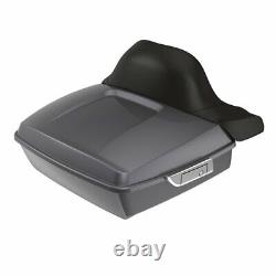 Smoke Gray Chopped Tour Pack Pak Trunk Wrap-Around Backrest For Harley 97-2020
